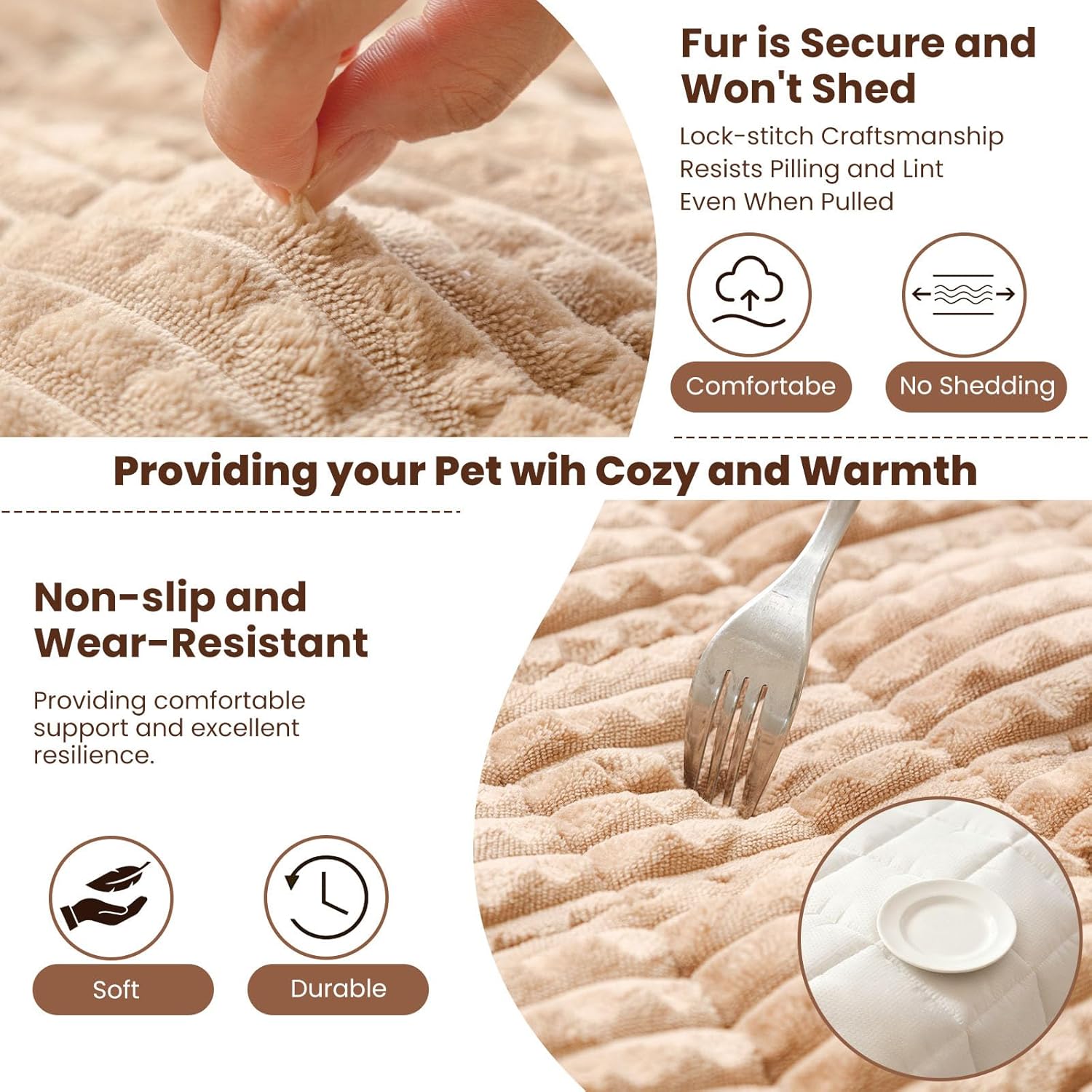 Couch Cover for Dogs Washable, Non-Slip Pet Couch Covers for Sofa, Fuzzy Dog Couch Cover Blanket, Thick, Soft, Plush Couch Cushion Covers for Sofa Protector