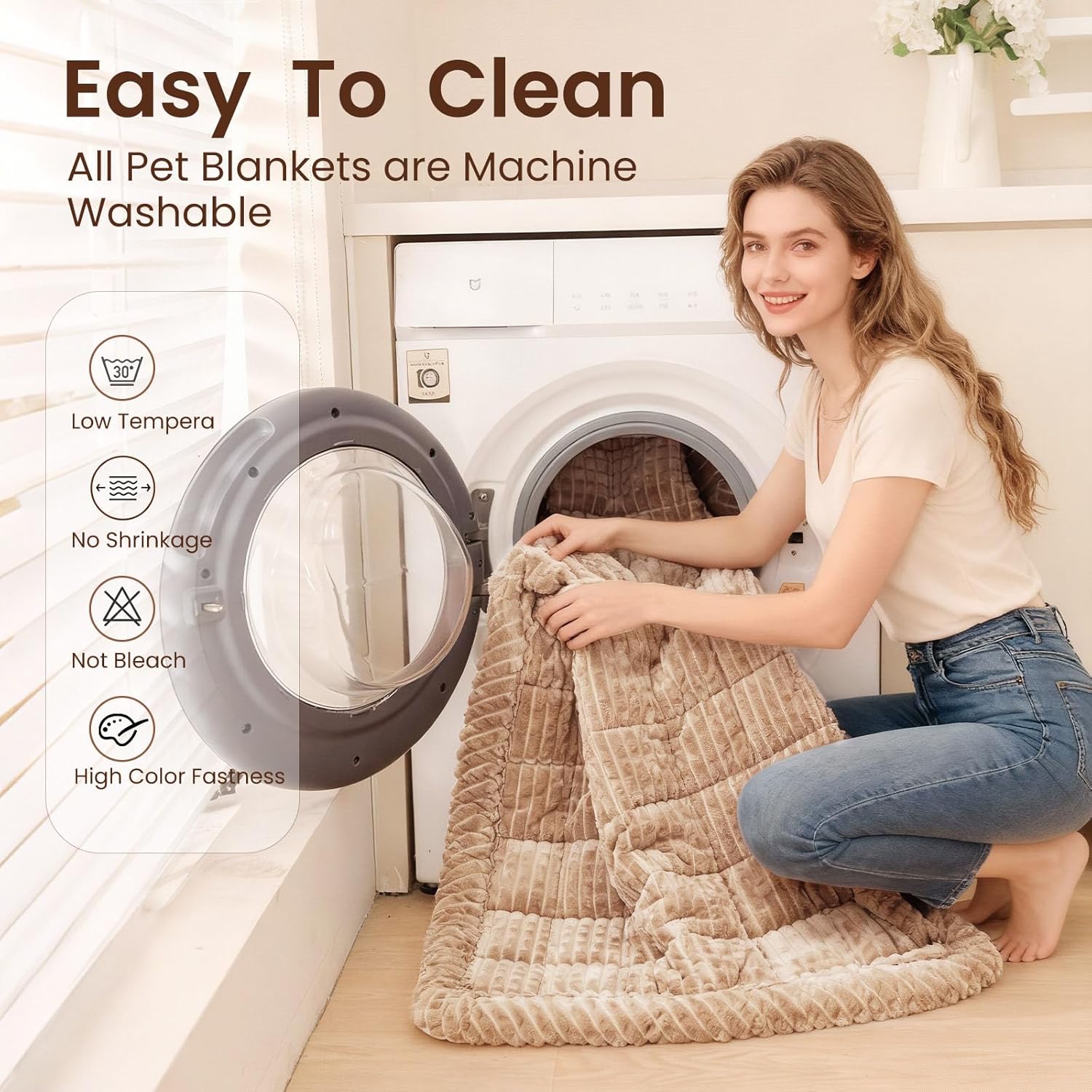 Couch Cover for Dogs Washable, Non-Slip Pet Couch Covers for Sofa, Fuzzy Dog Couch Cover Blanket, Thick, Soft, Plush Couch Cushion Covers for Sofa Protector